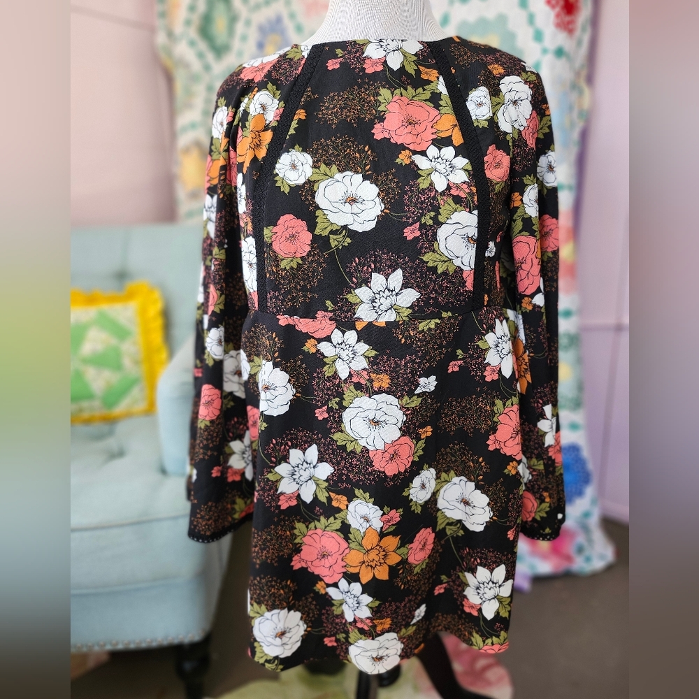 Copper Key Vibrant Floral Long Sleeve Romper